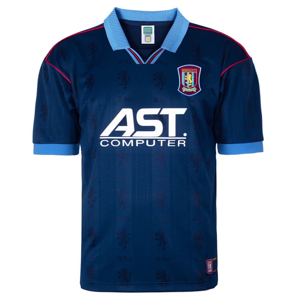 Aston Villa away football shirt for the 1996 season, made by Score Draw