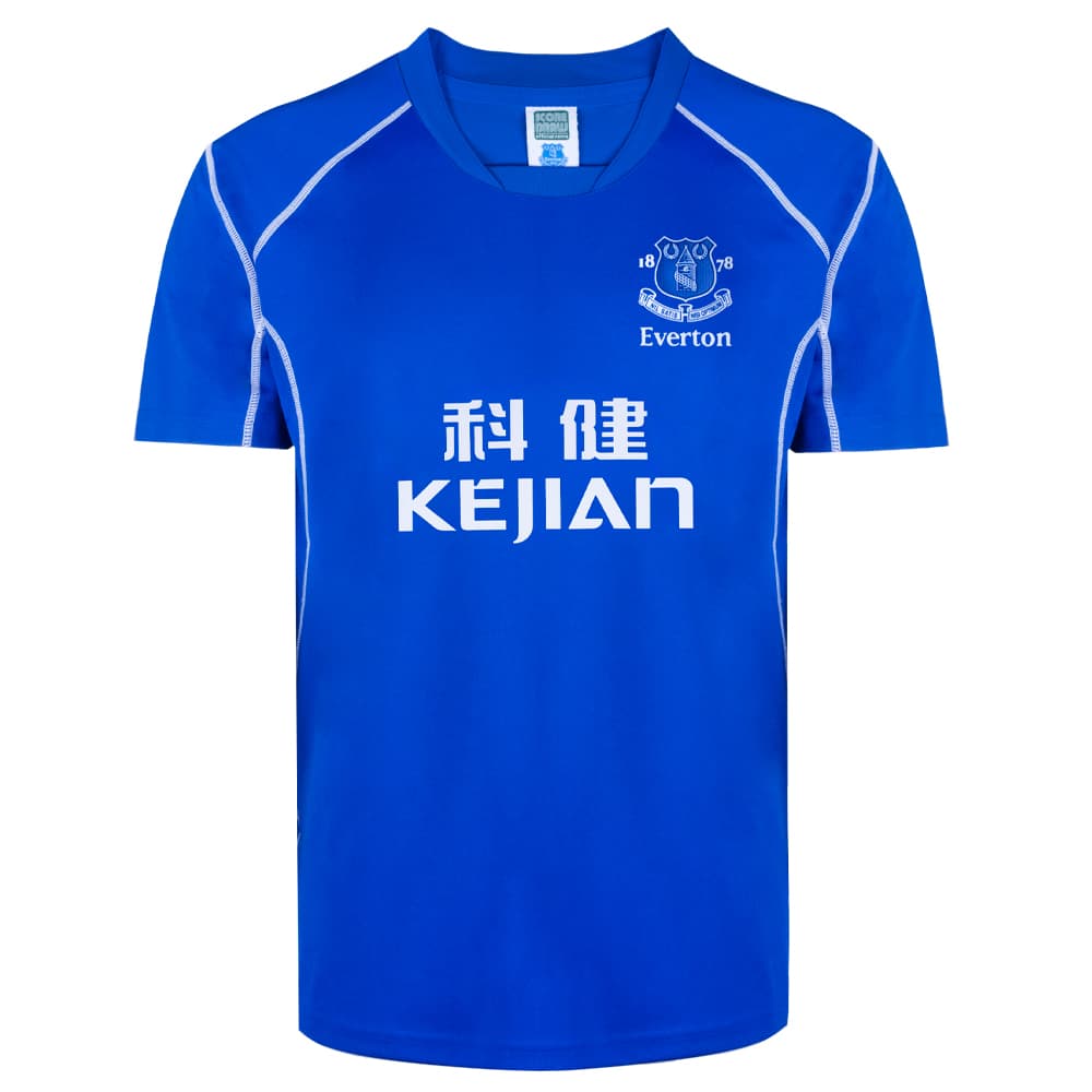 Everton home football shirt for the 2002 season, made by Score Draw