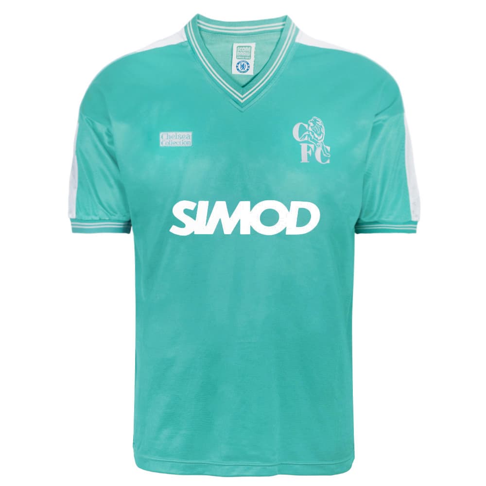 Chelsea away football shirt for the 1987 season, made by Score Draw