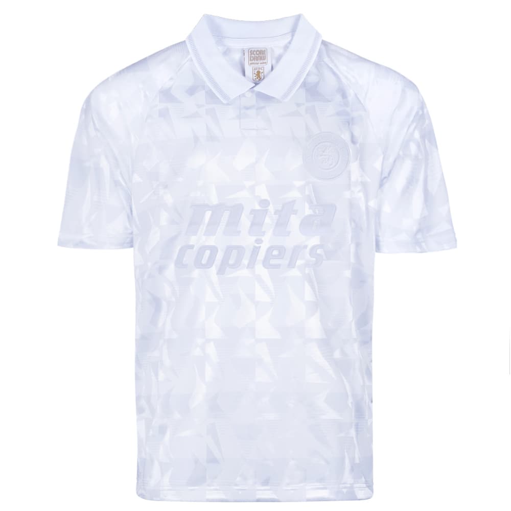 Aston Villa home football shirt for the 1990 season, made by Score Draw