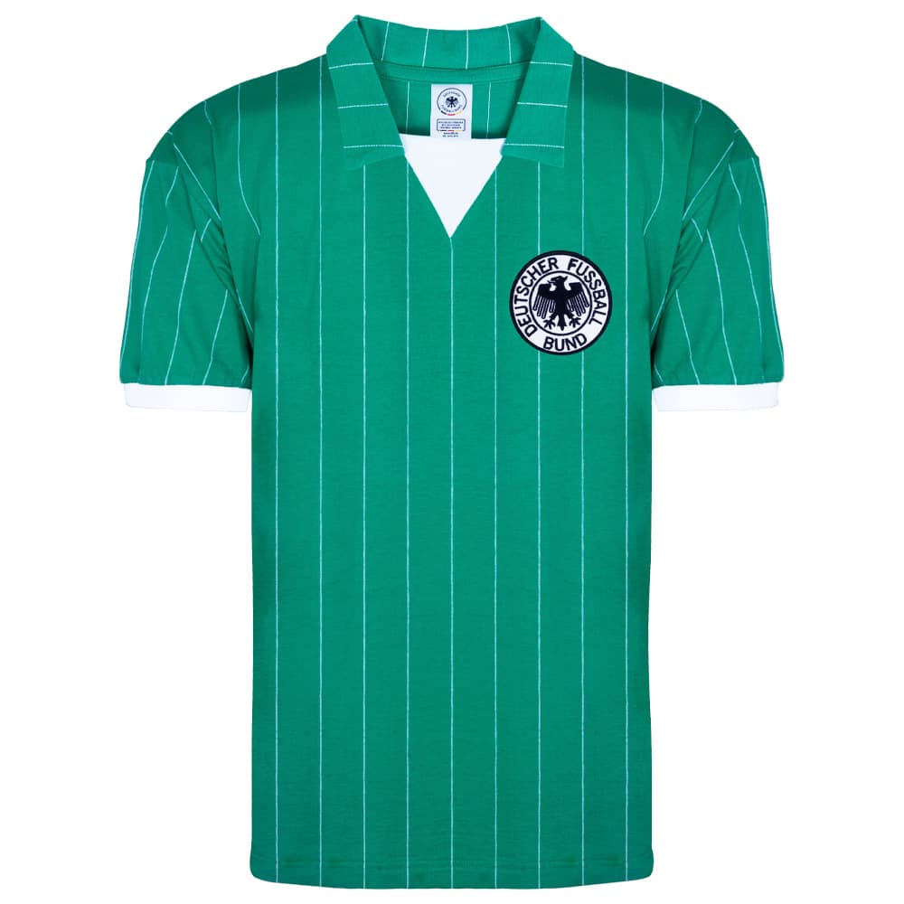 Germany away football shirt for the 1982 season, made by Score Draw
