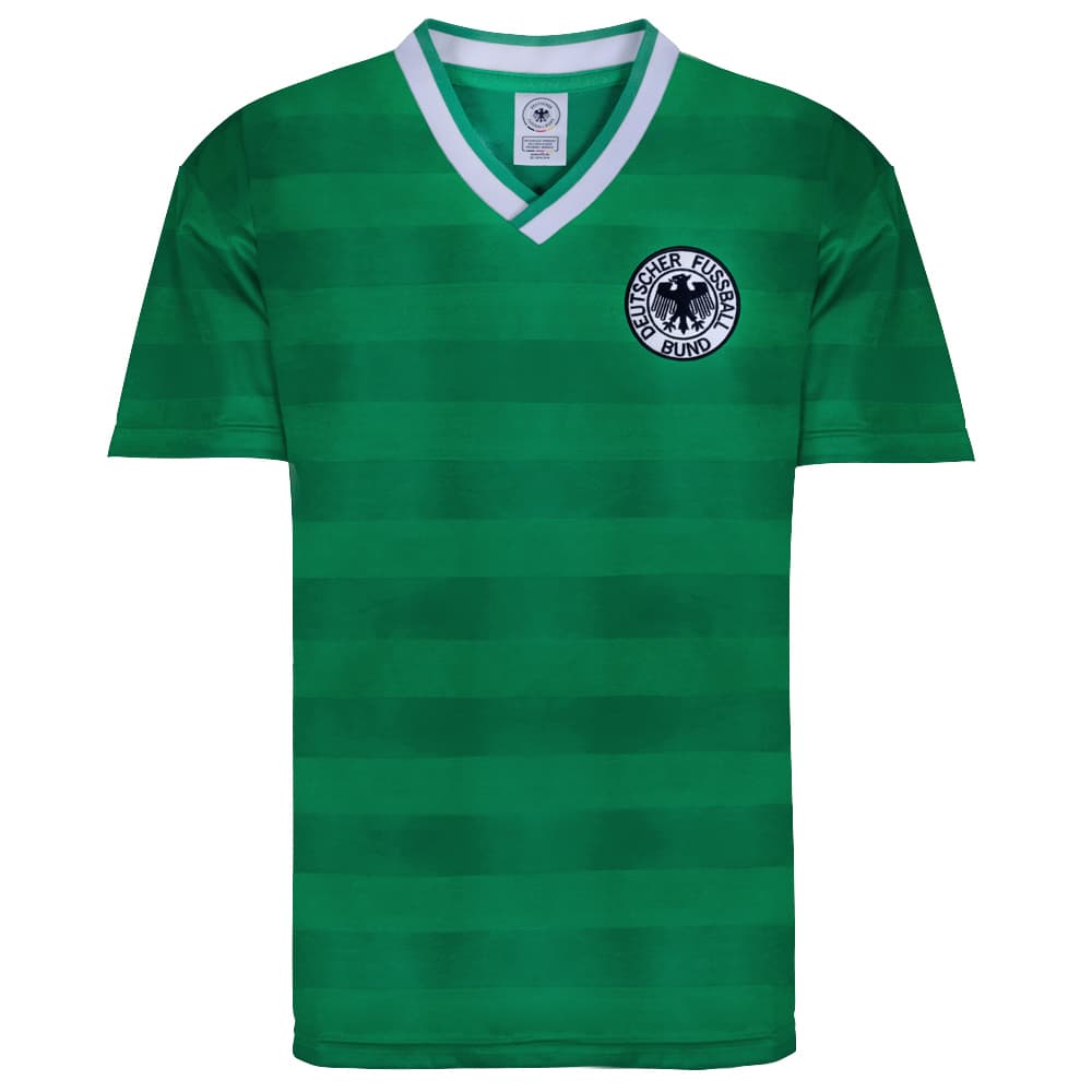Germany away football shirt for the 1984 season, made by Score Draw