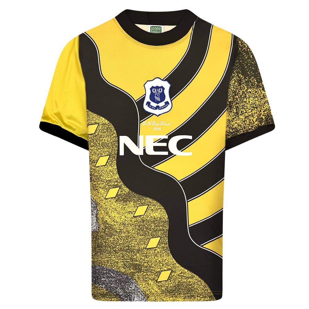 Everton home football shirt for the 1995 season, made by Score Draw