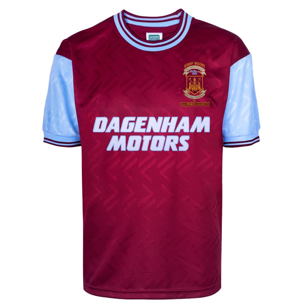 West Ham United home football shirt for the 1994 season, made by Score Draw