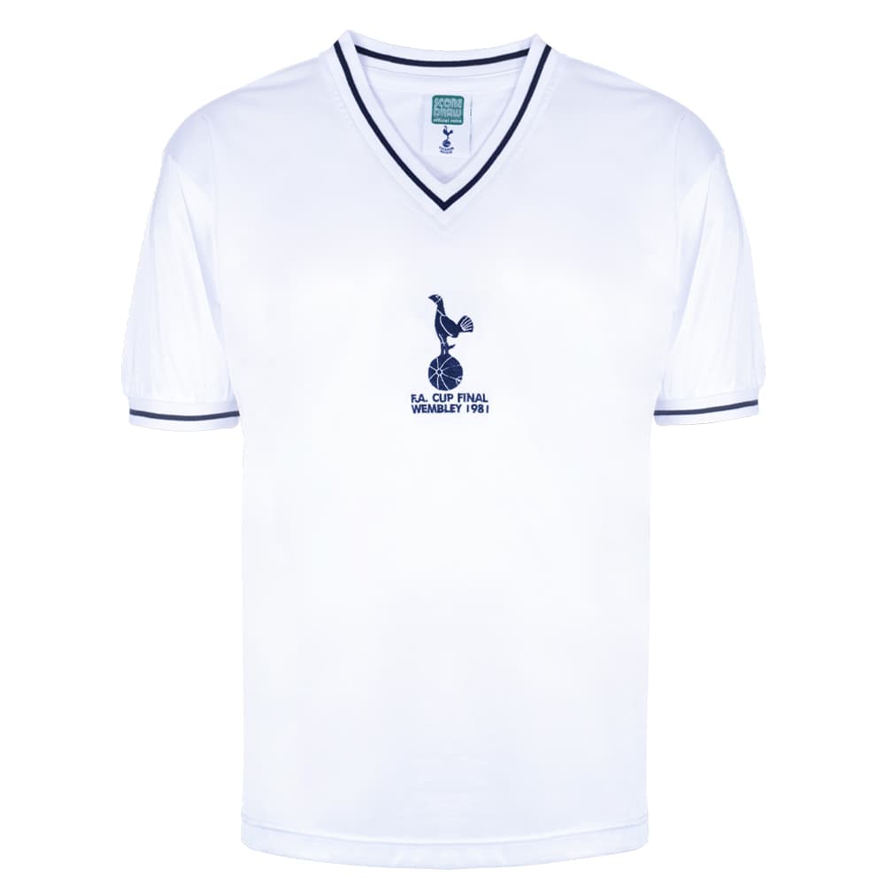 Tottenham Hotspur home football shirt for the 1981 season, made by Score Draw