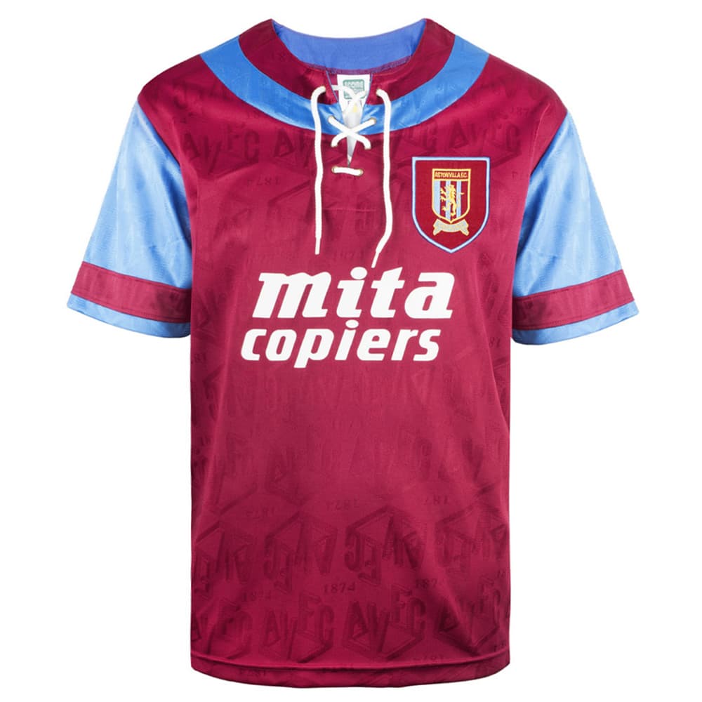 Aston Villa home football shirt for the 1992 season, made by Score Draw