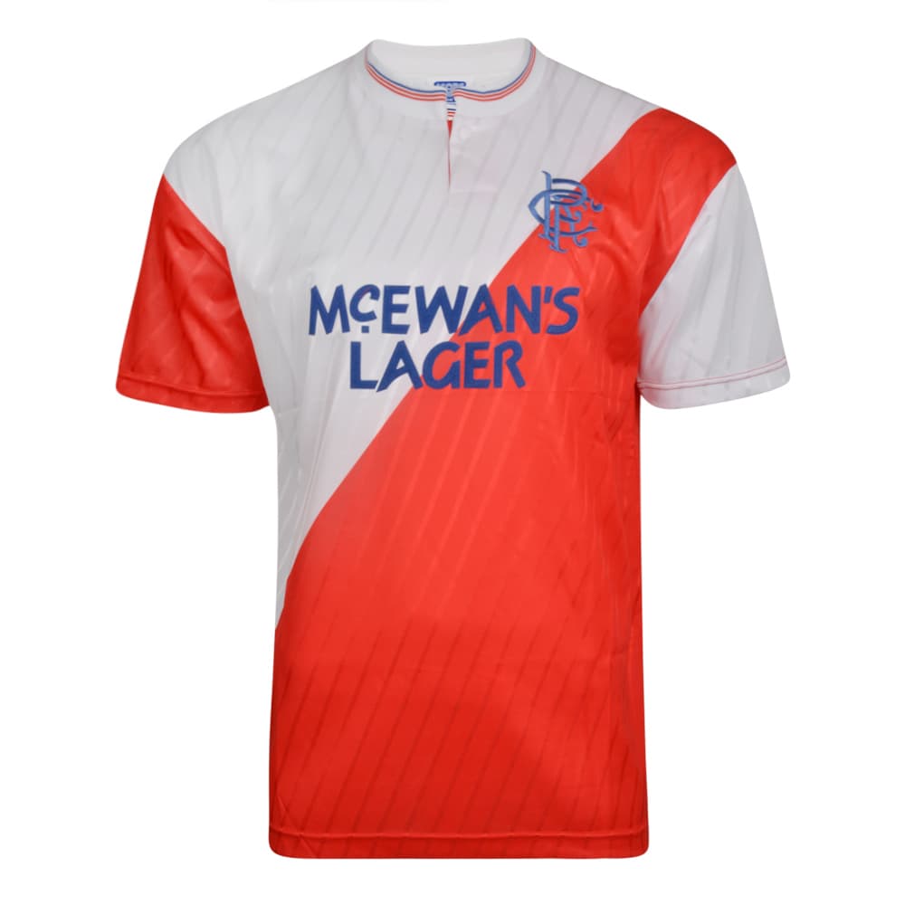 Rangers away football shirt for the 1988 season, made by Score Draw
