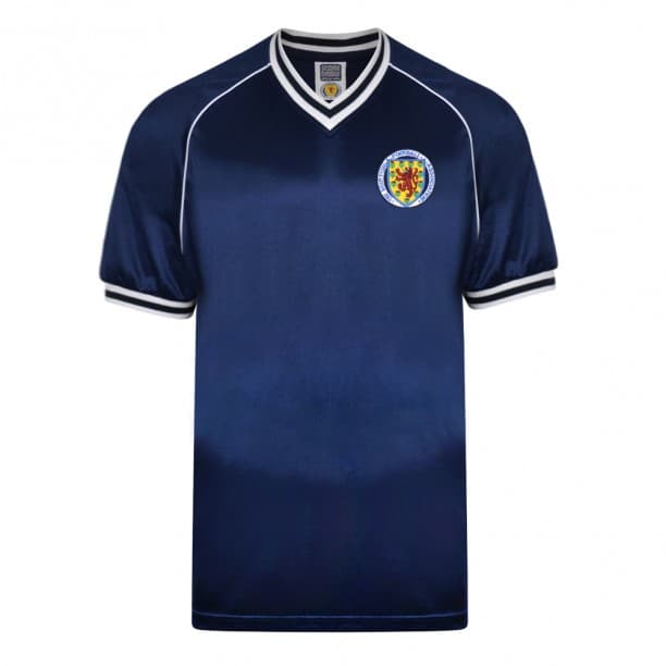 Scotland home football shirt for the 1982 season, made by Score Draw