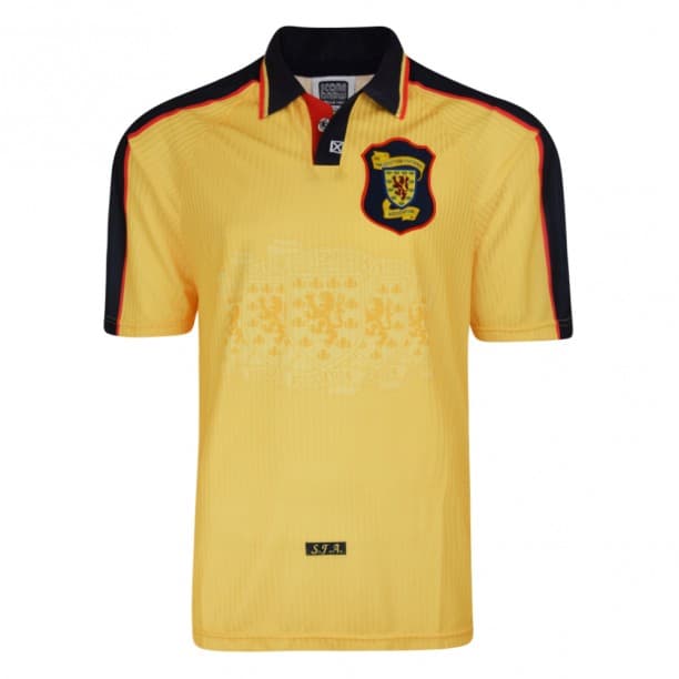 Scotland away football shirt for the 1998 season, made by Score Draw