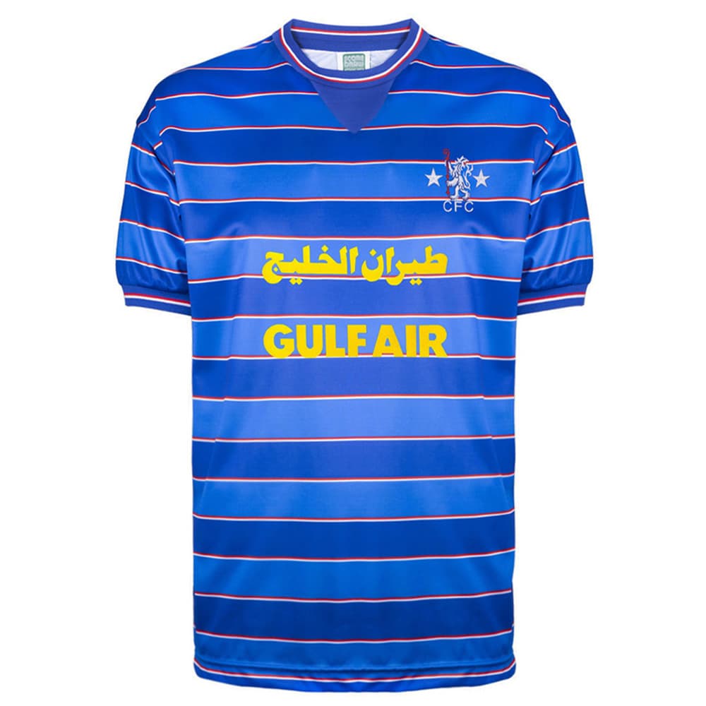 Chelsea home football shirt for the 1984 season, made by Score Draw