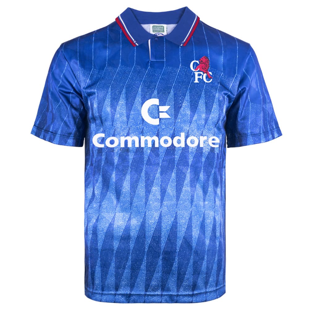 Chelsea home football shirt for the 1990 season, made by Score Draw