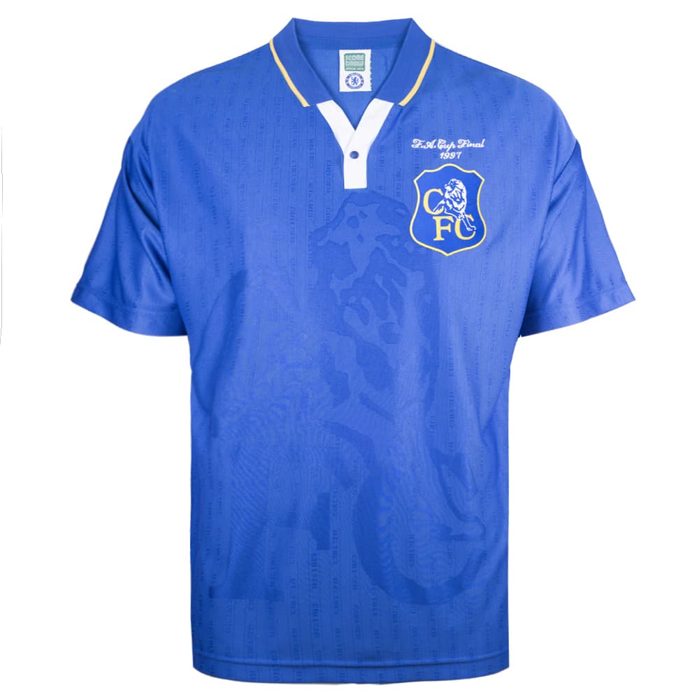 Chelsea home football shirt for the 1997 season, made by Score Draw
