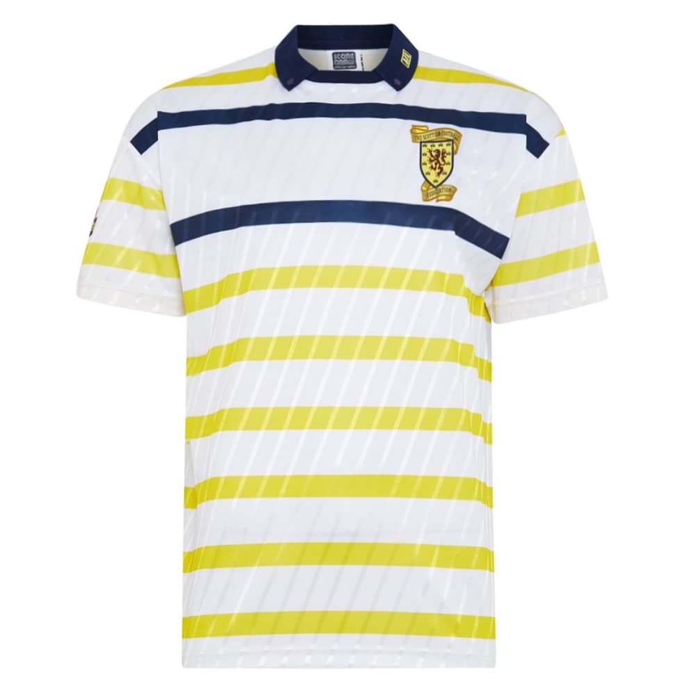 Scotland away football shirt for the 1990 season, made by Score Draw