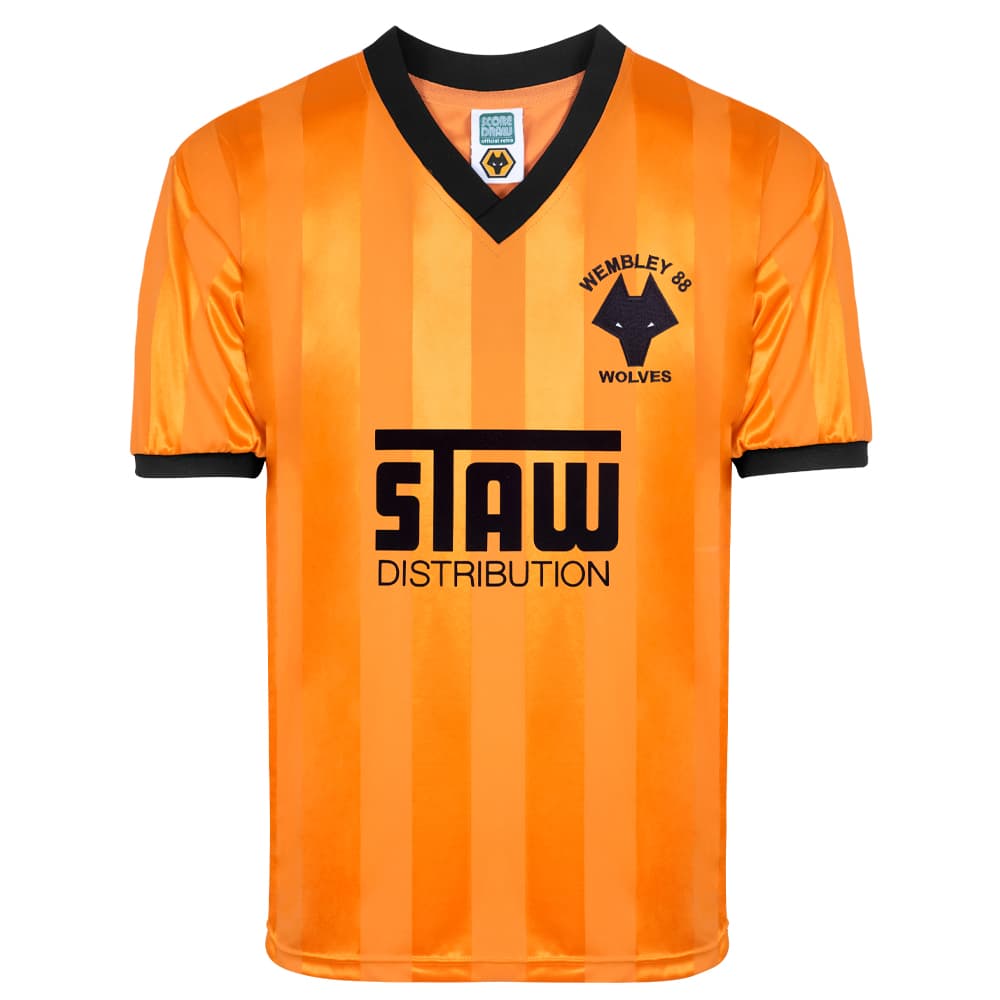 Wolverhampton Wanderers home football shirt for the 1988 season, made by Score Draw
