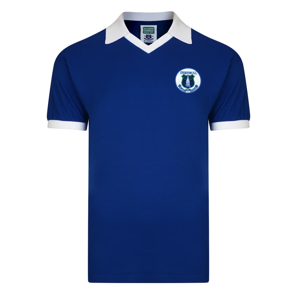 Everton home football shirt for the 1978 season, made by Score Draw