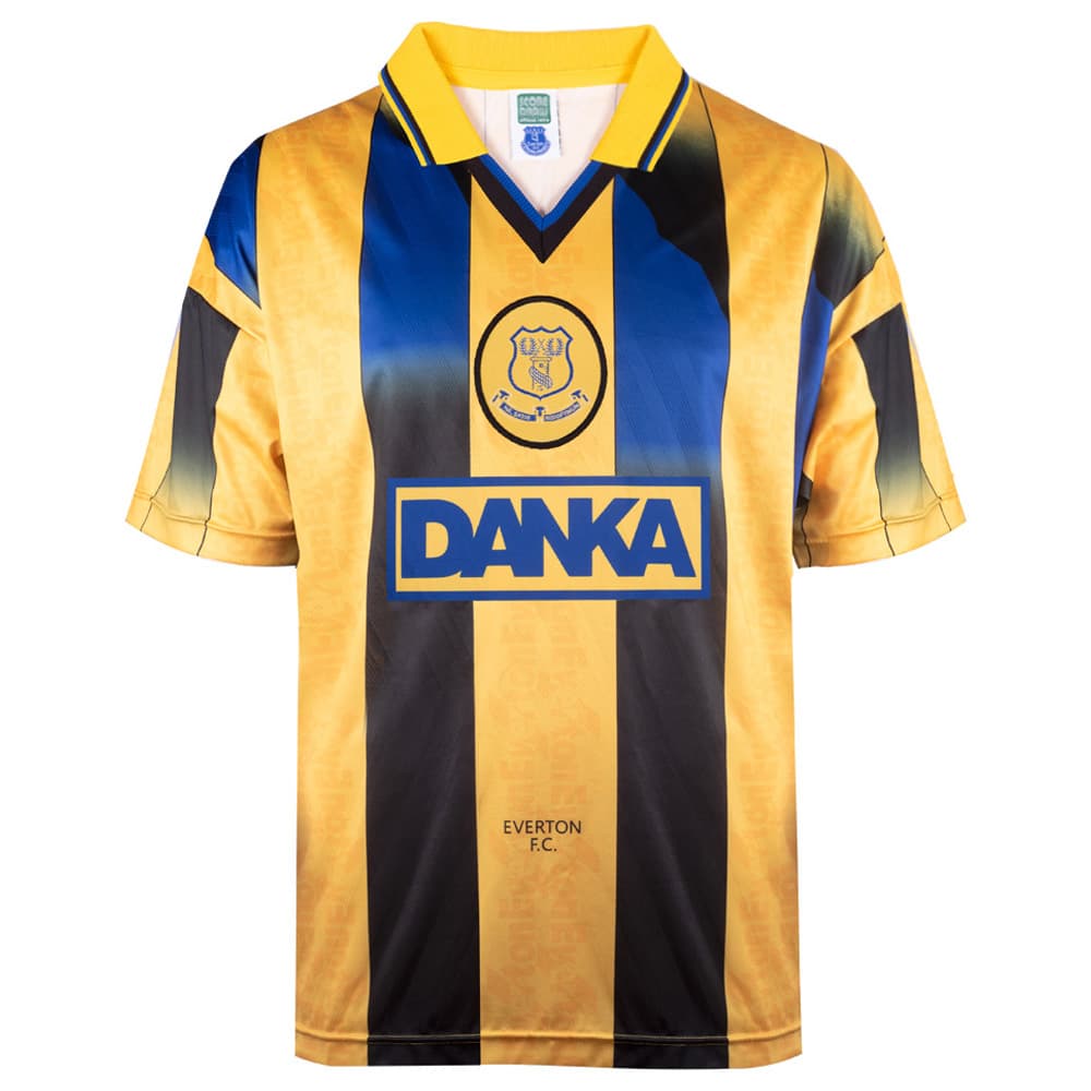 Everton away football shirt for the 1996 season, made by Score Draw
