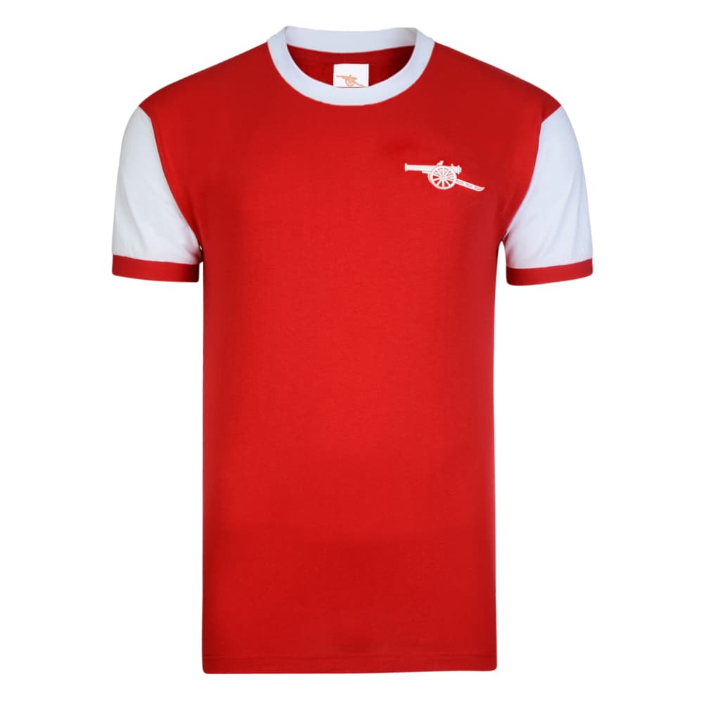Arsenal home football shirt for the 1971 season, made by Score Draw