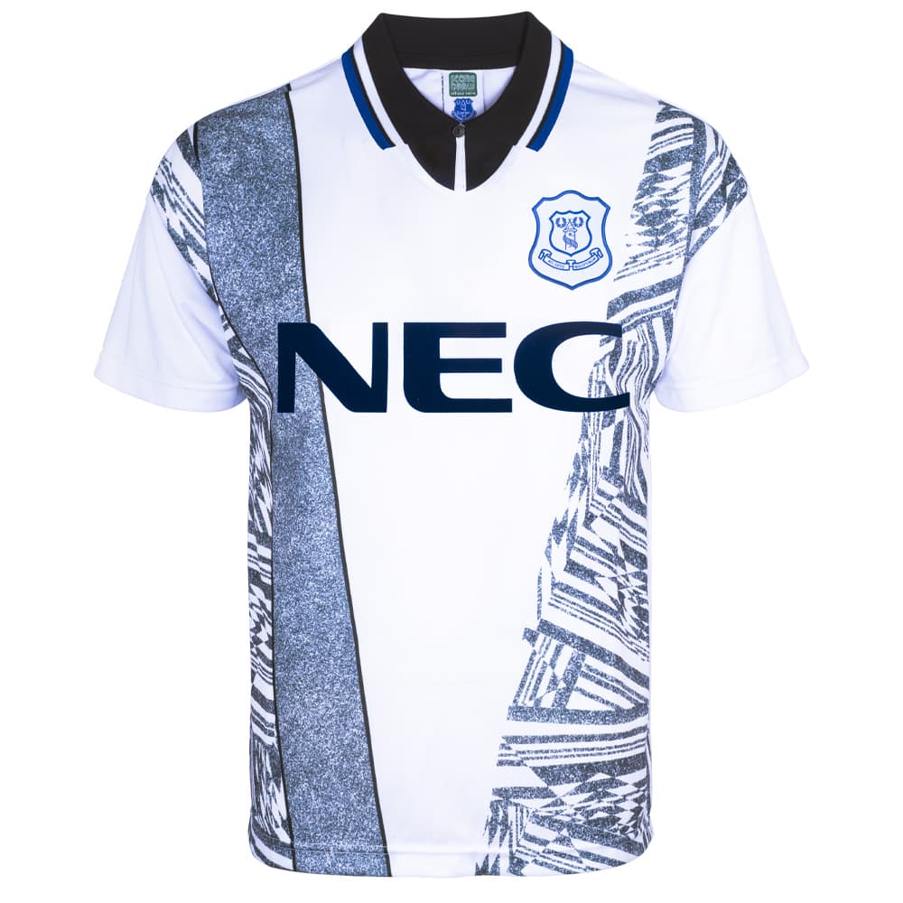 Everton away football shirt for the 1995 season, made by Score Draw