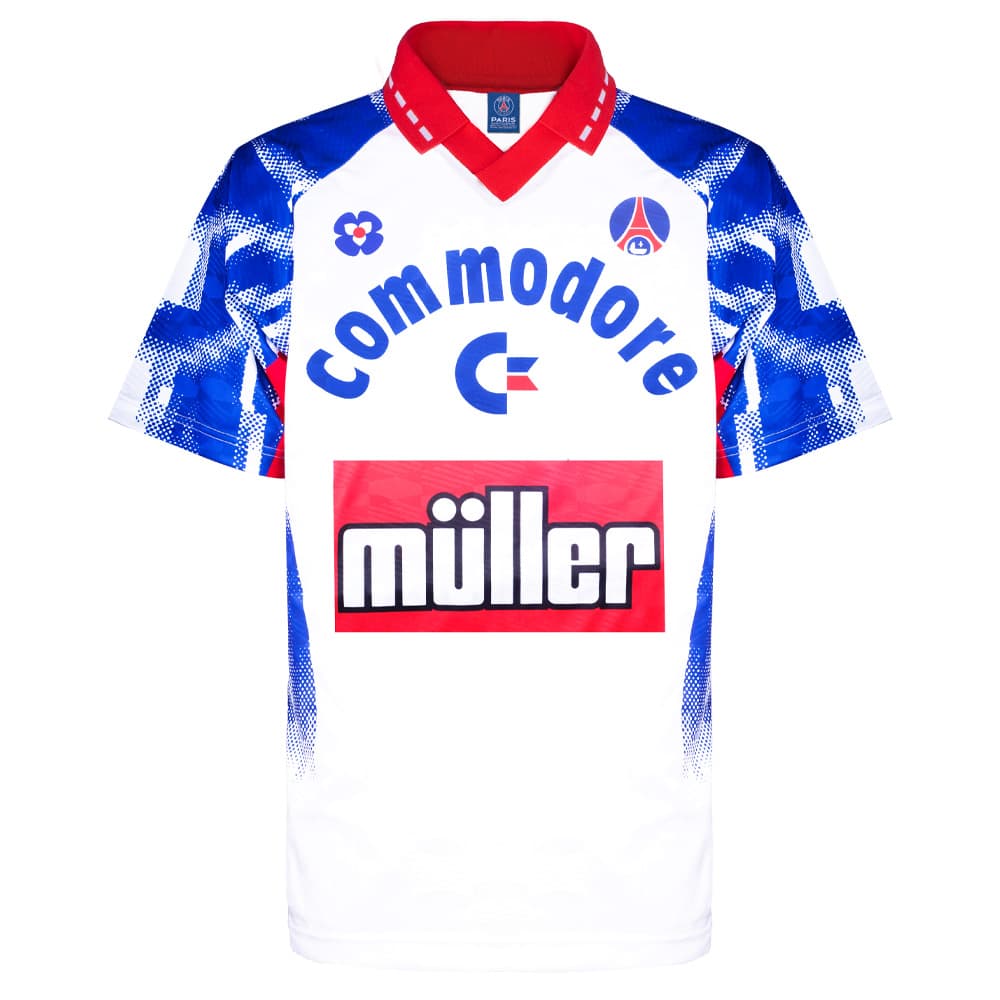 Paris Saint-Germain home football shirt for the 1992 season, made by Score Draw