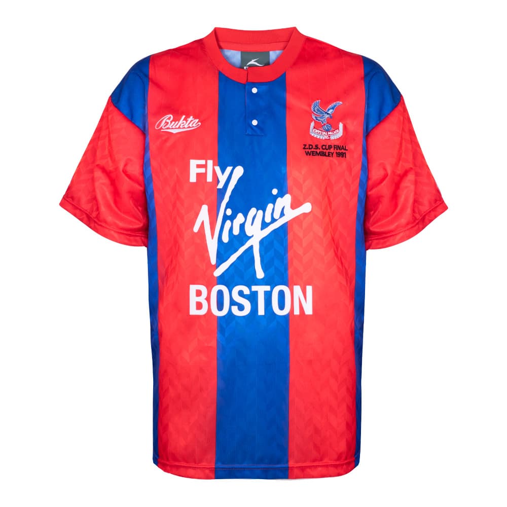 Crystal Palace home football shirt for the 1991 season, made by Score Draw