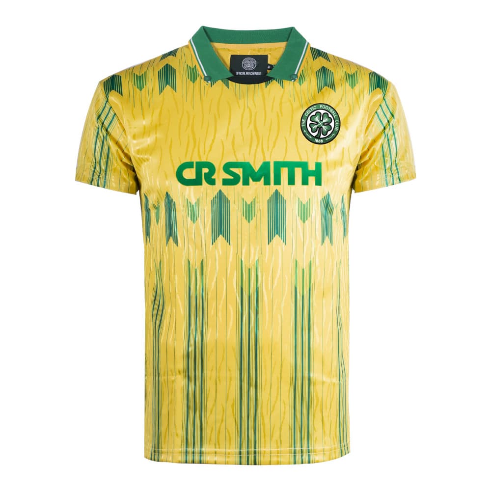 Celtic away football shirt for the 1990 season, made by Score Draw