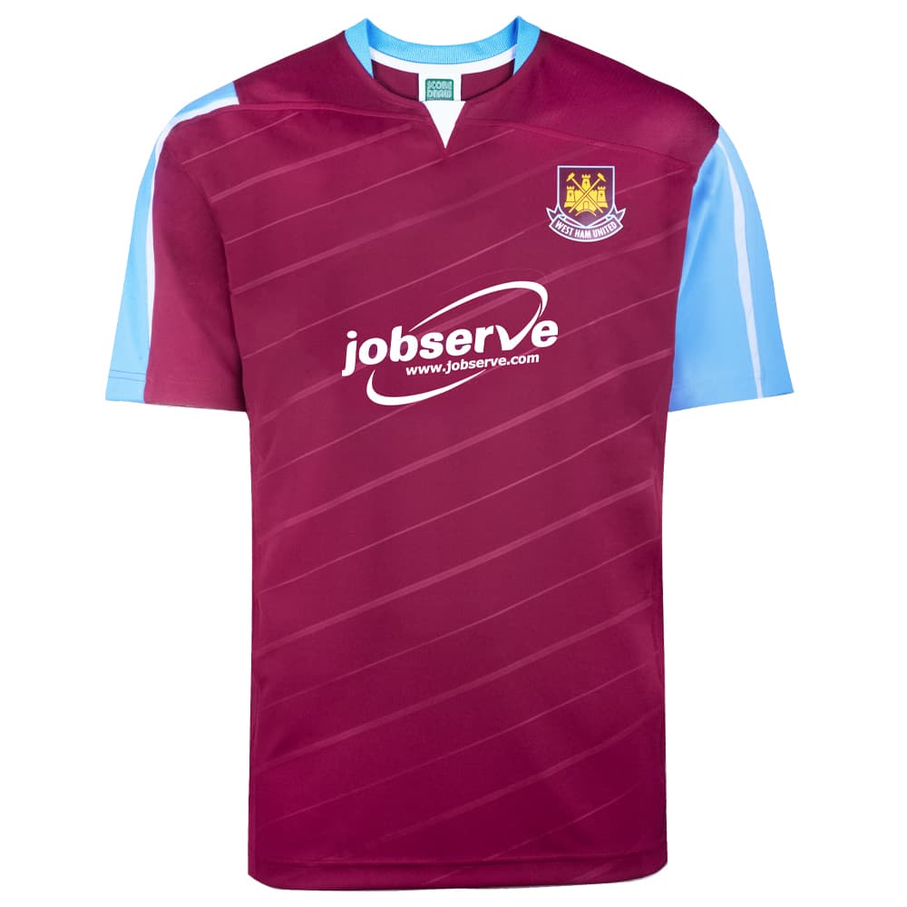 West Ham United home football shirt for the 2005 season, made by Score Draw