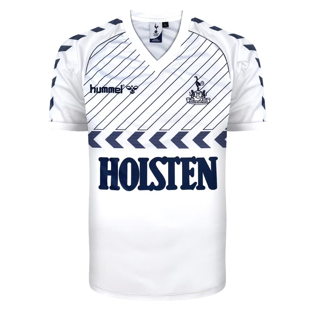 Tottenham Hotspur home football shirt for the 1986 season, made by Score Draw