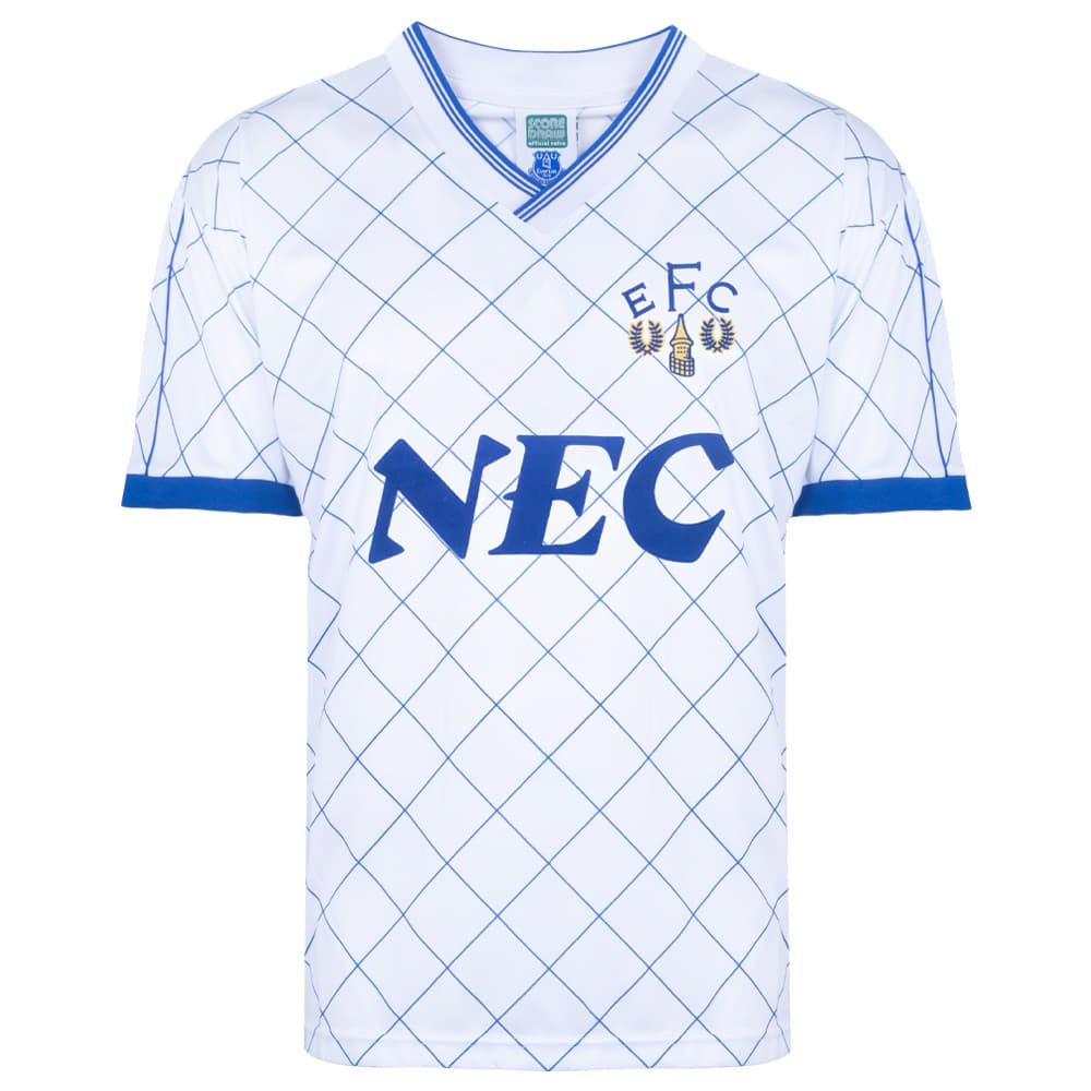 Everton third football shirt for the 1988 season, made by Score Draw