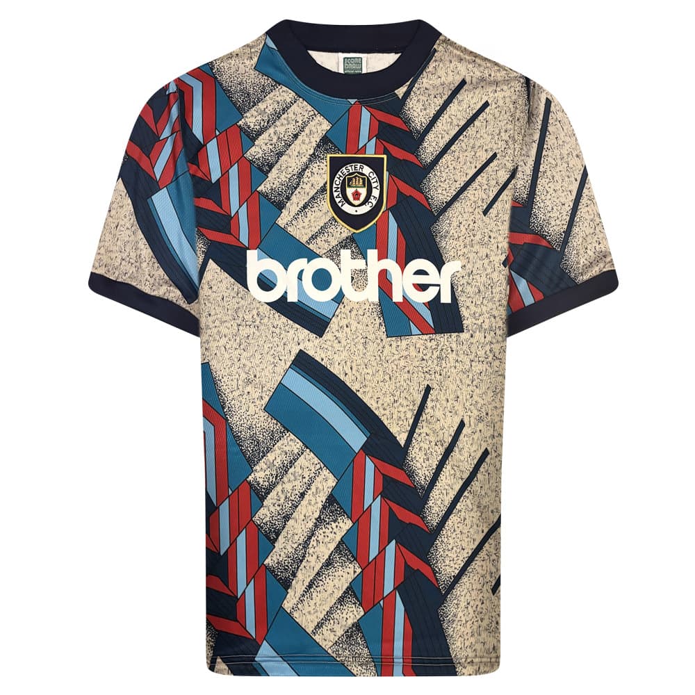 Manchester City home football shirt for the 1994 season, made by Score Draw