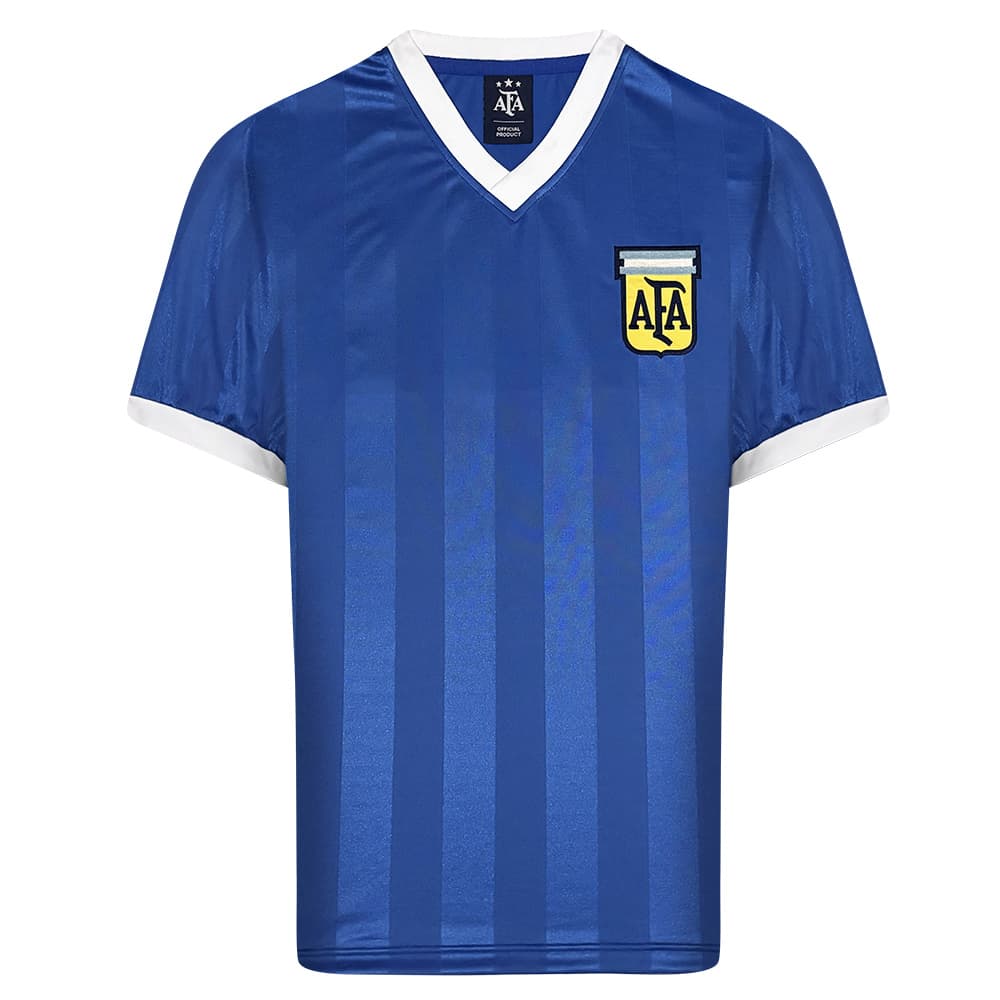 Argentina home football shirt for the 1986 season, made by Score Draw