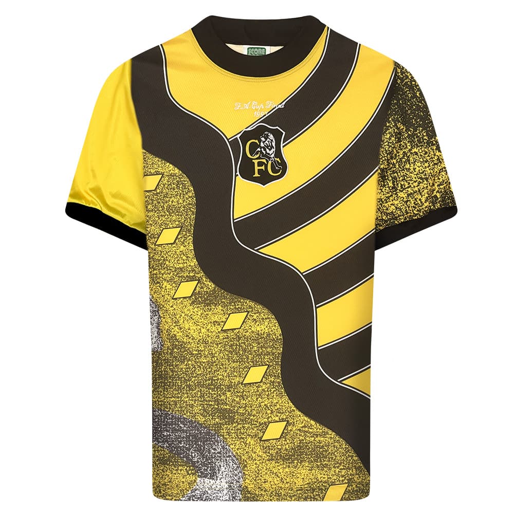 Chelsea goalkeeper football shirt for the 1997 season, made by Score Draw