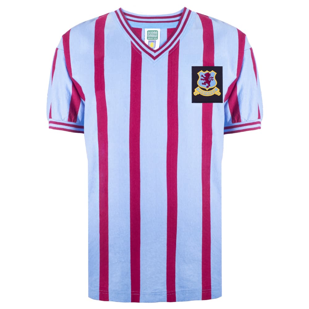 Aston Villa home football shirt for the 1957 season, made by Score Draw