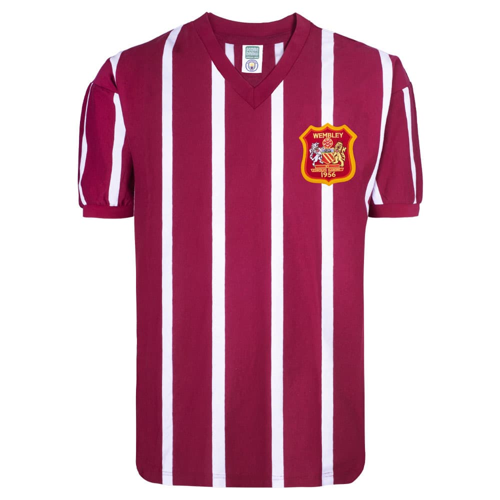 Manchester City home football shirt for the 1956 season, made by Score Draw