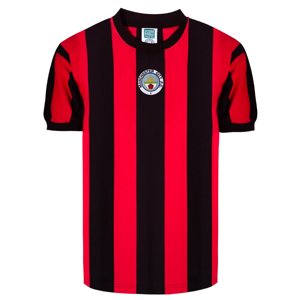 Manchester City away football shirt for the 1972 season, made by Score Draw