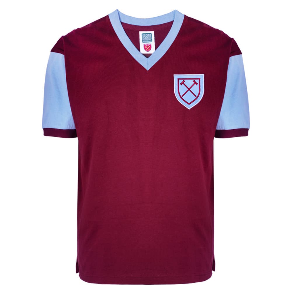 West Ham United home football shirt for the 1958 season, made by Score Draw