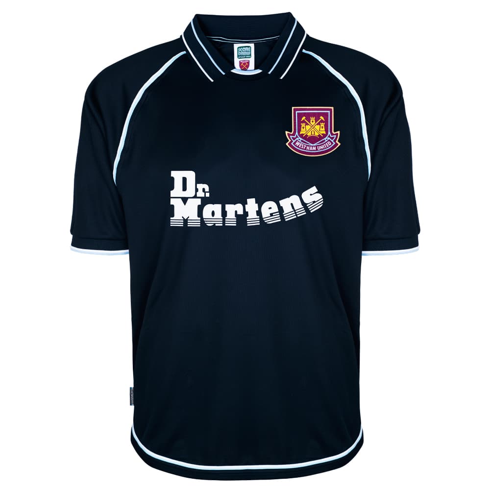 West Ham United away football shirt for the 2000 season, made by Score Draw