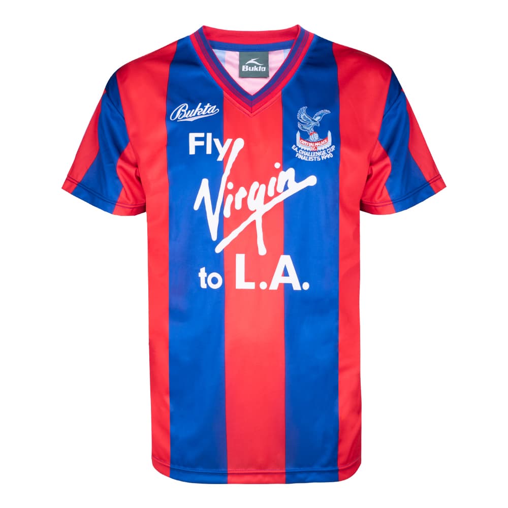 Crystal Palace home football shirt for the 1990 season, made by Score Draw