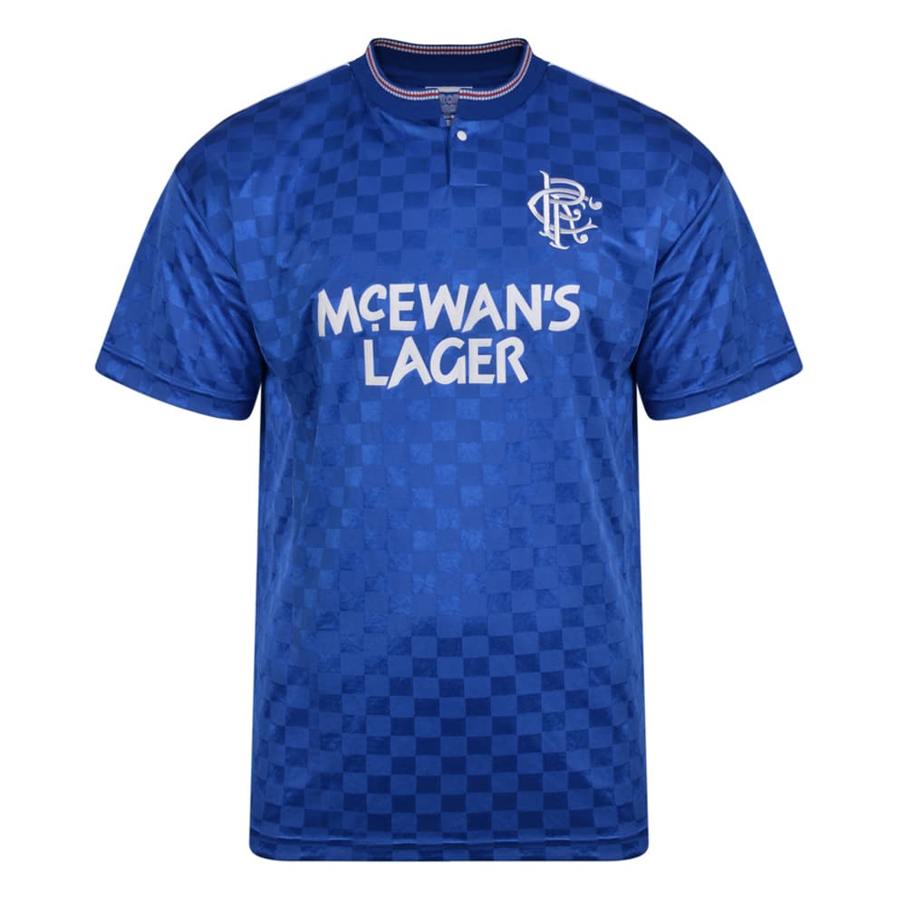 Rangers home football shirt for the 1988 season, made by Score Draw