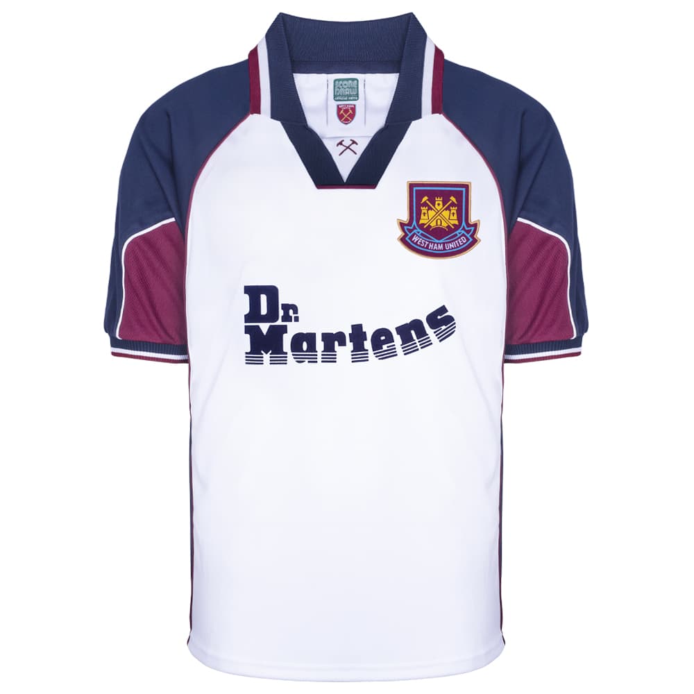 West Ham United away football shirt for the 1999 season, made by Score Draw