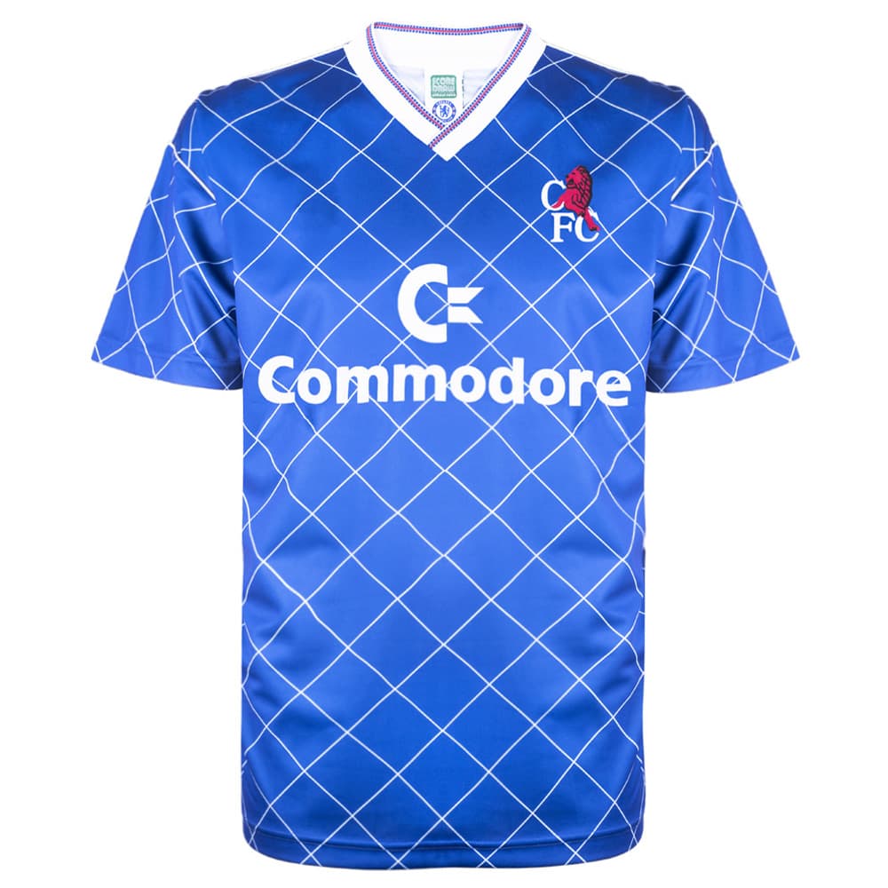 Chelsea home football shirt for the 1988 season, made by Score Draw