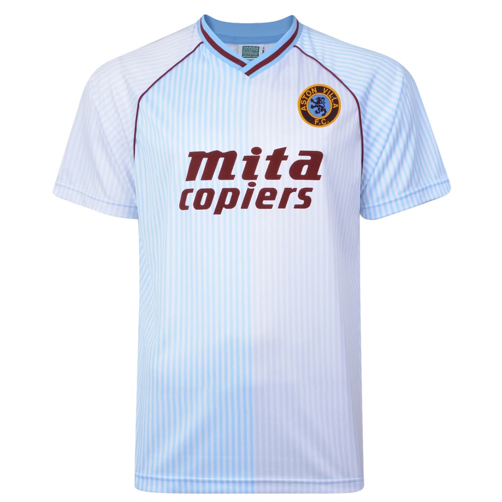 Aston Villa away football shirt for the 1988 season, made by Score Draw