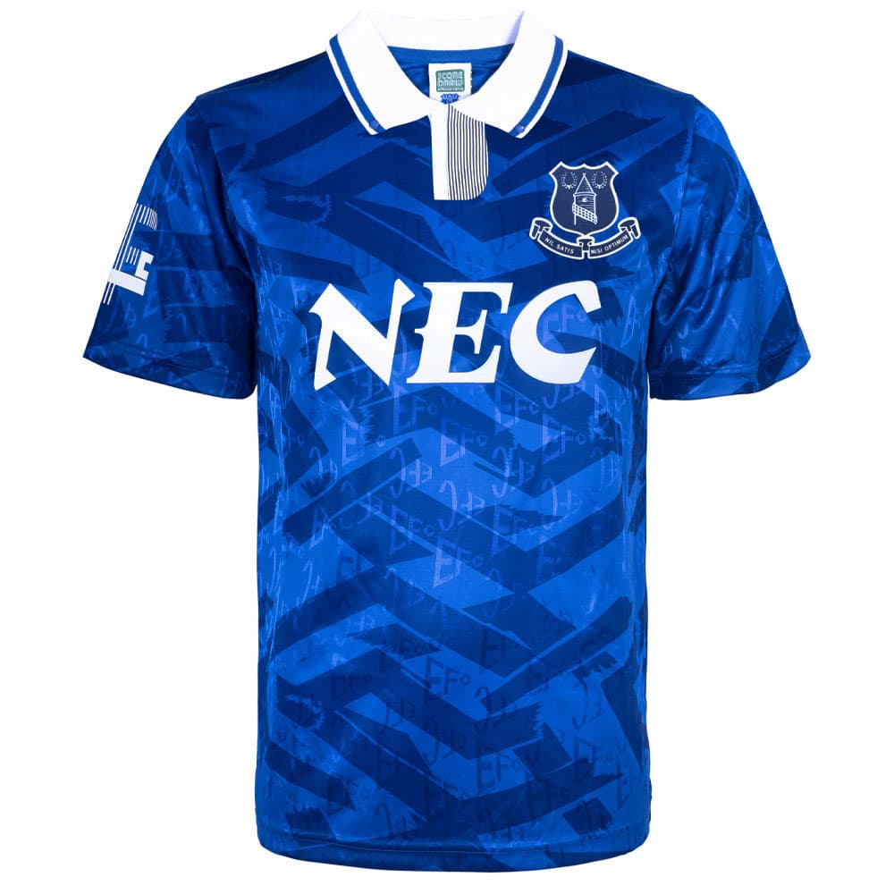Everton home football shirt for the 1992 season, made by Score Draw