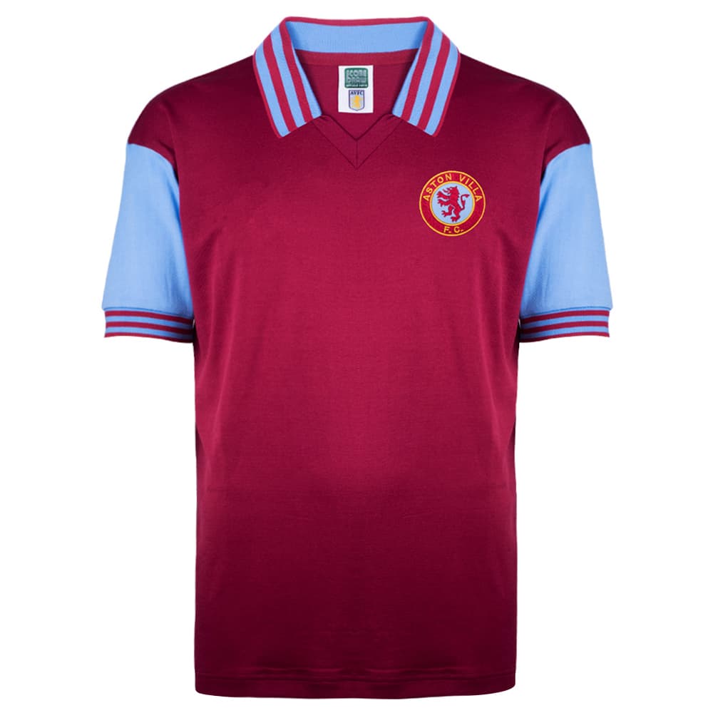 Aston Villa home football shirt for the 1980 season, made by Score Draw