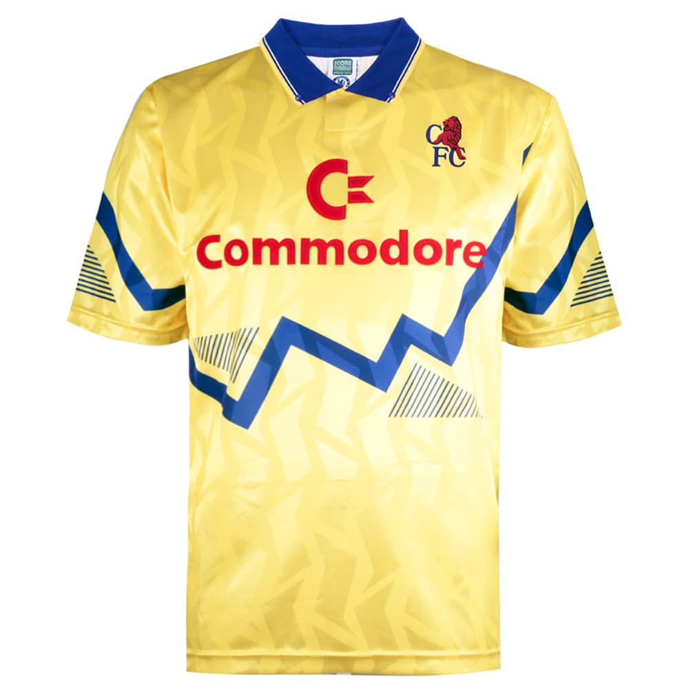 Chelsea third football shirt for the 1990 season, made by Score Draw